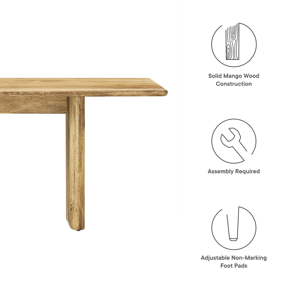 Amistad 72" Wood Bench - Oak
