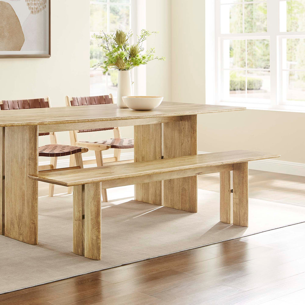 Amistad 72" Wood Bench - Oak