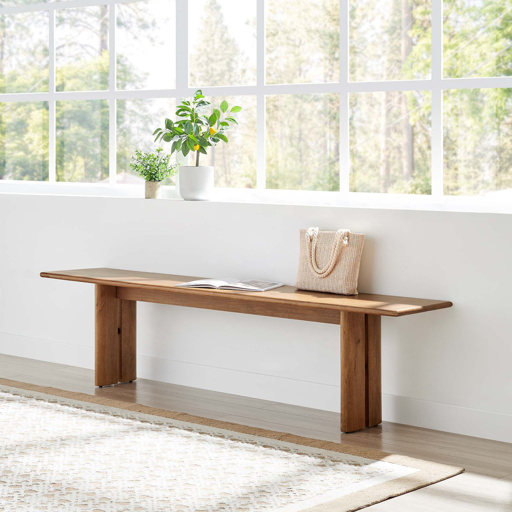 Amistad 72" Wood Bench - Walnut