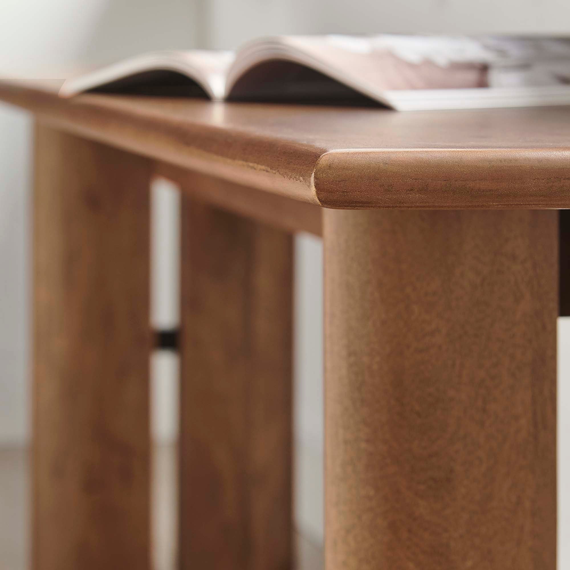 Amistad 72" Wood Bench - Walnut