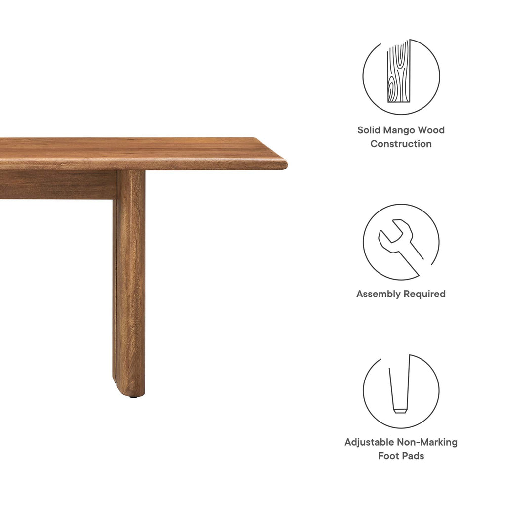 Amistad 72" Wood Bench - Walnut