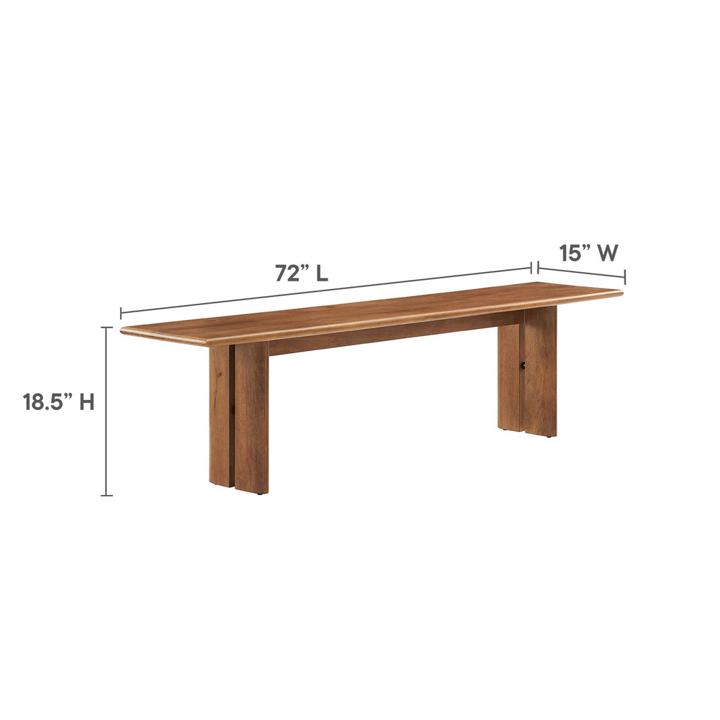 Amistad 72" Wood Bench - Walnut