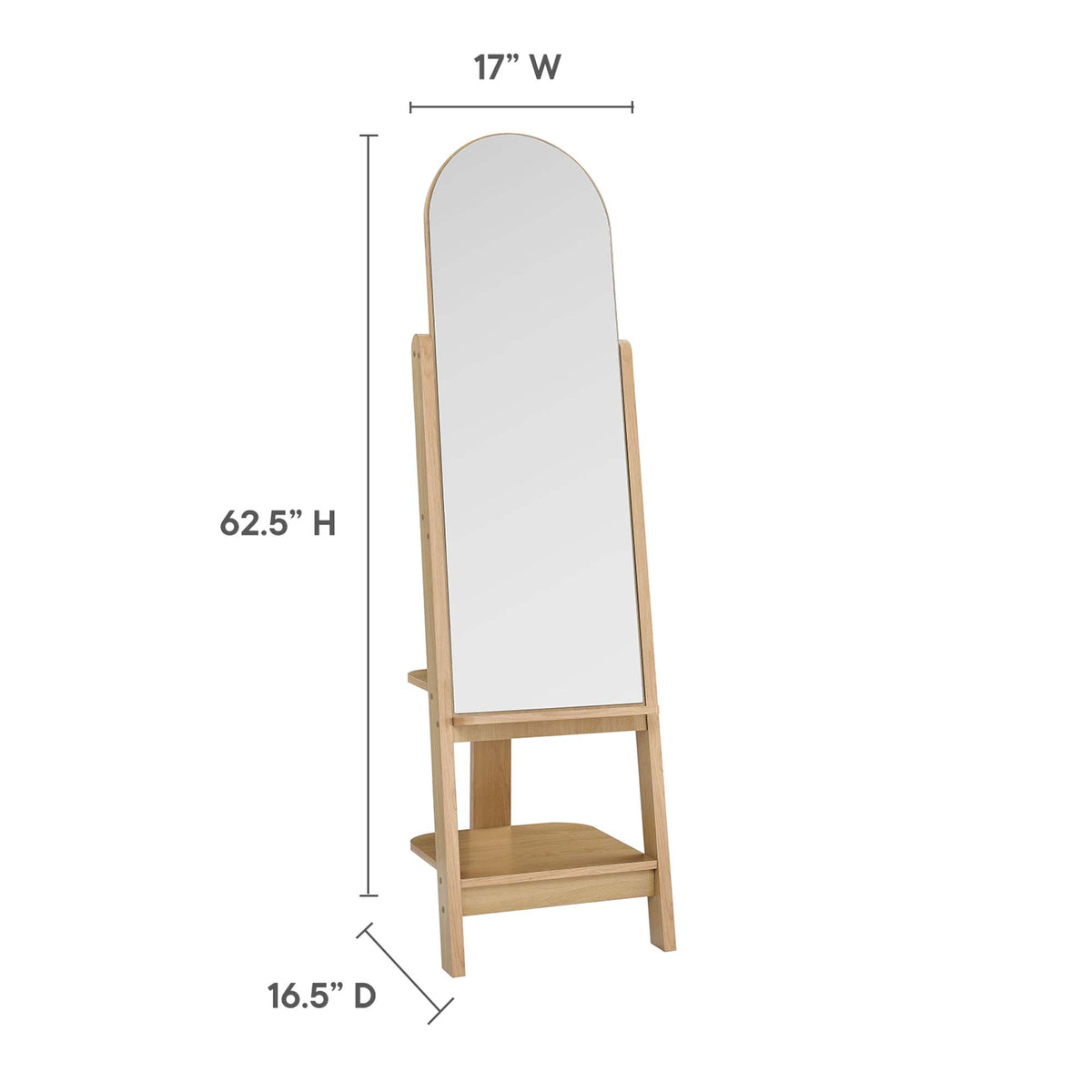 Ascend Standing Mirror - Oak