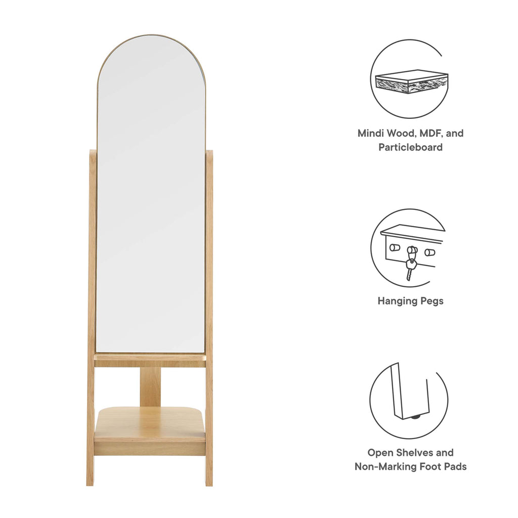Ascend Standing Mirror - Oak