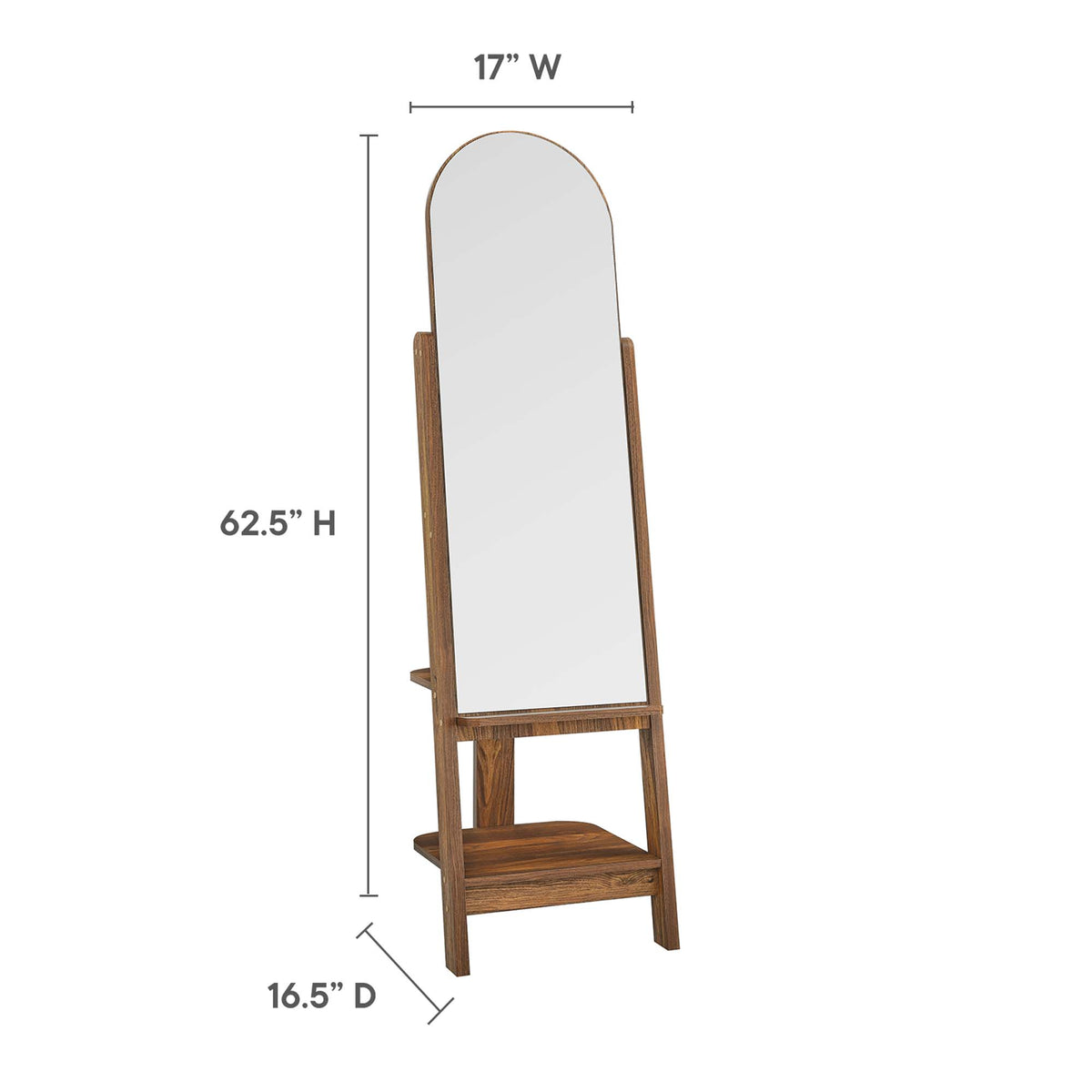 Ascend Standing Mirror - Walnut