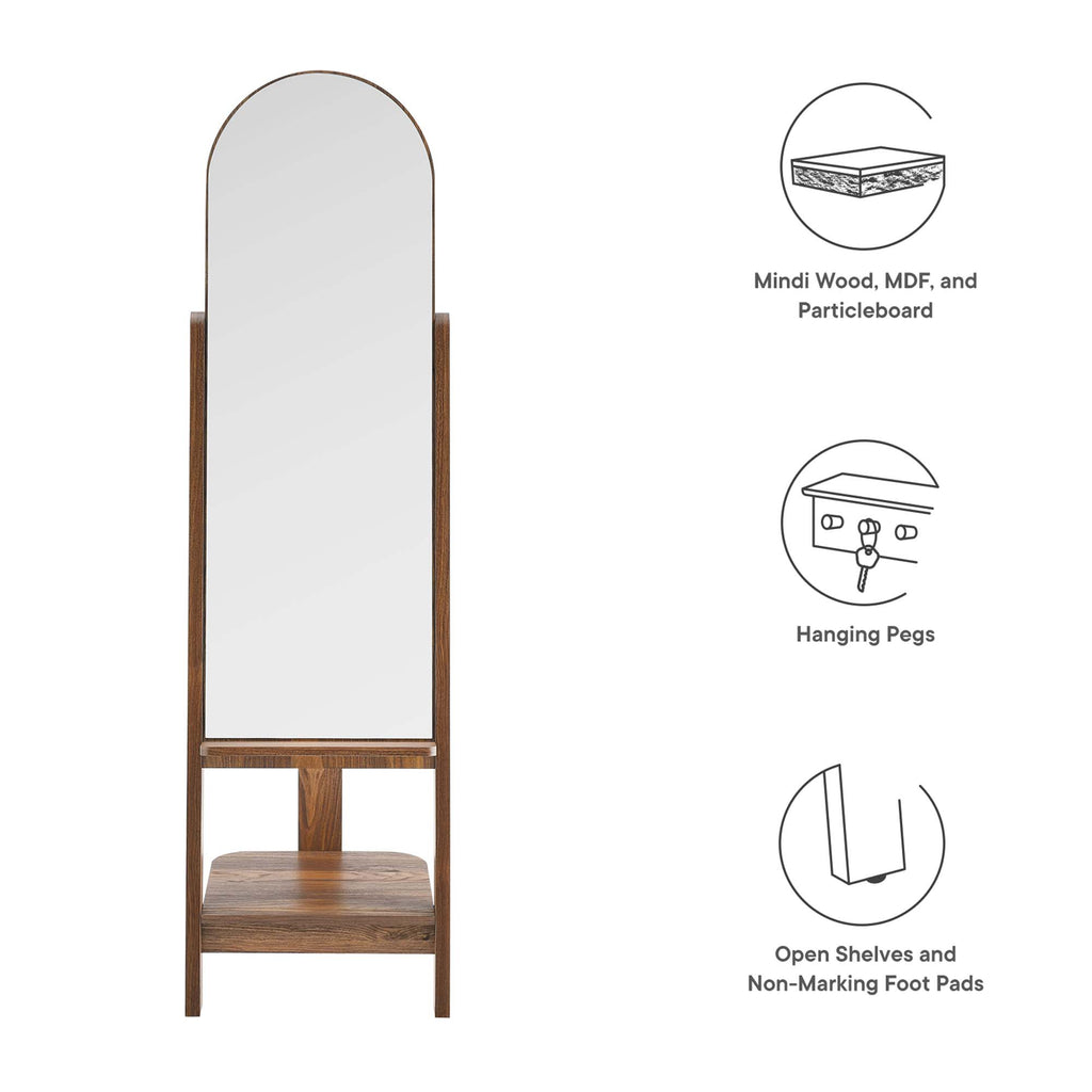 Ascend Standing Mirror - Walnut
