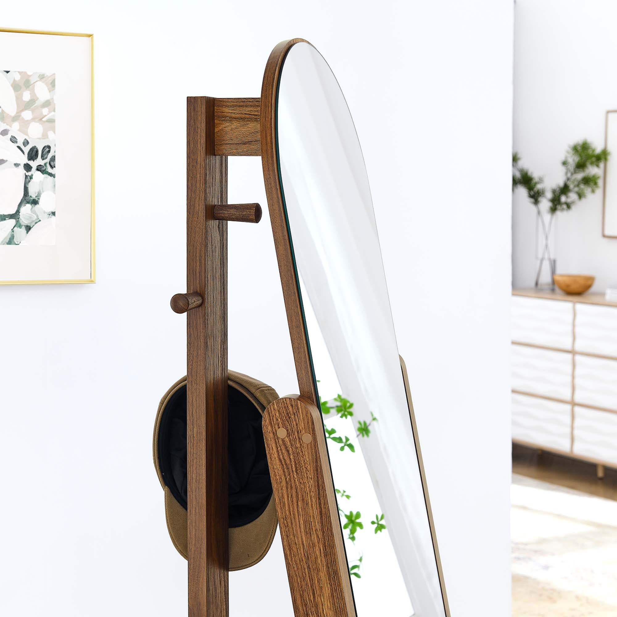 Ascend Standing Mirror - Walnut