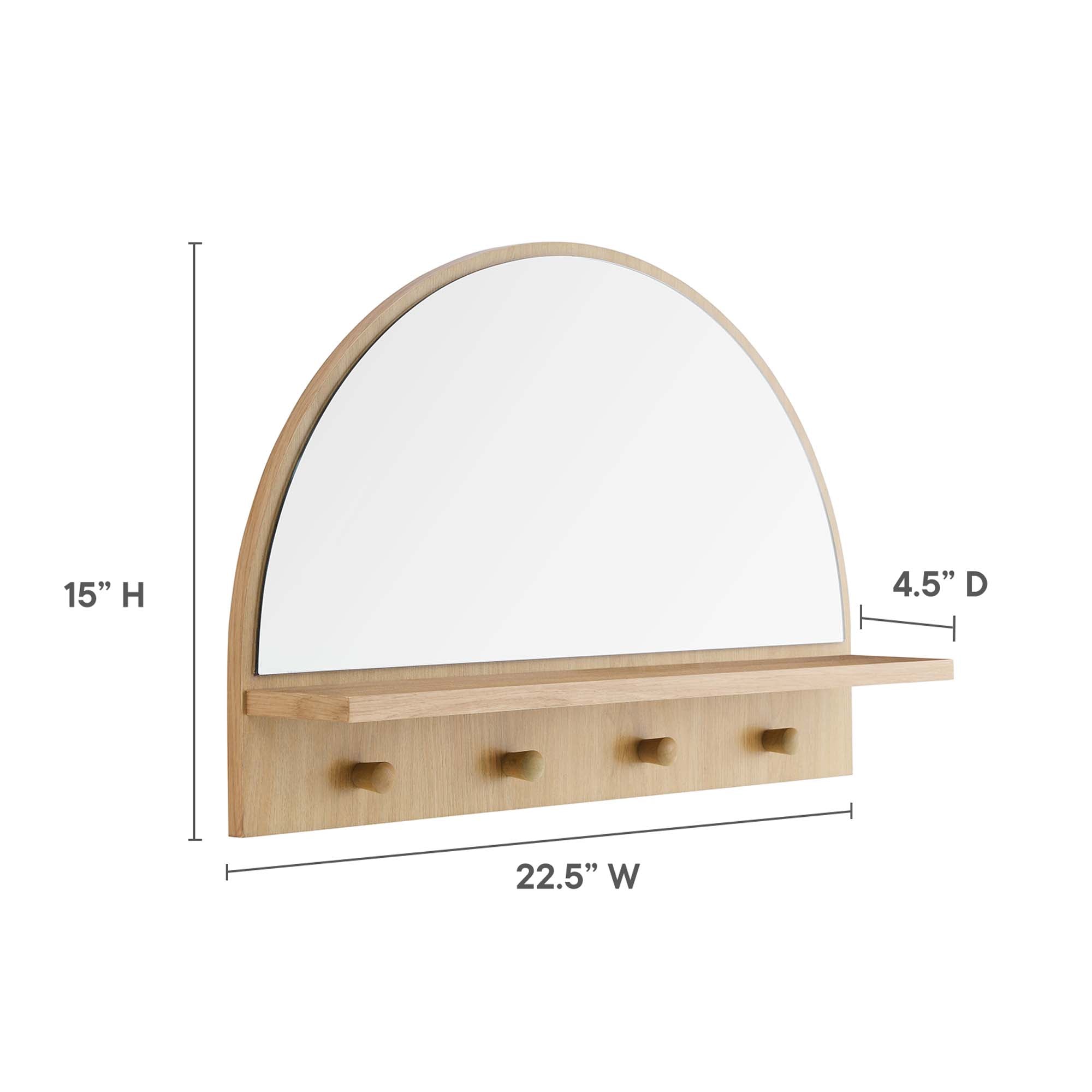 Moonbeam Arched Mirror - Oak