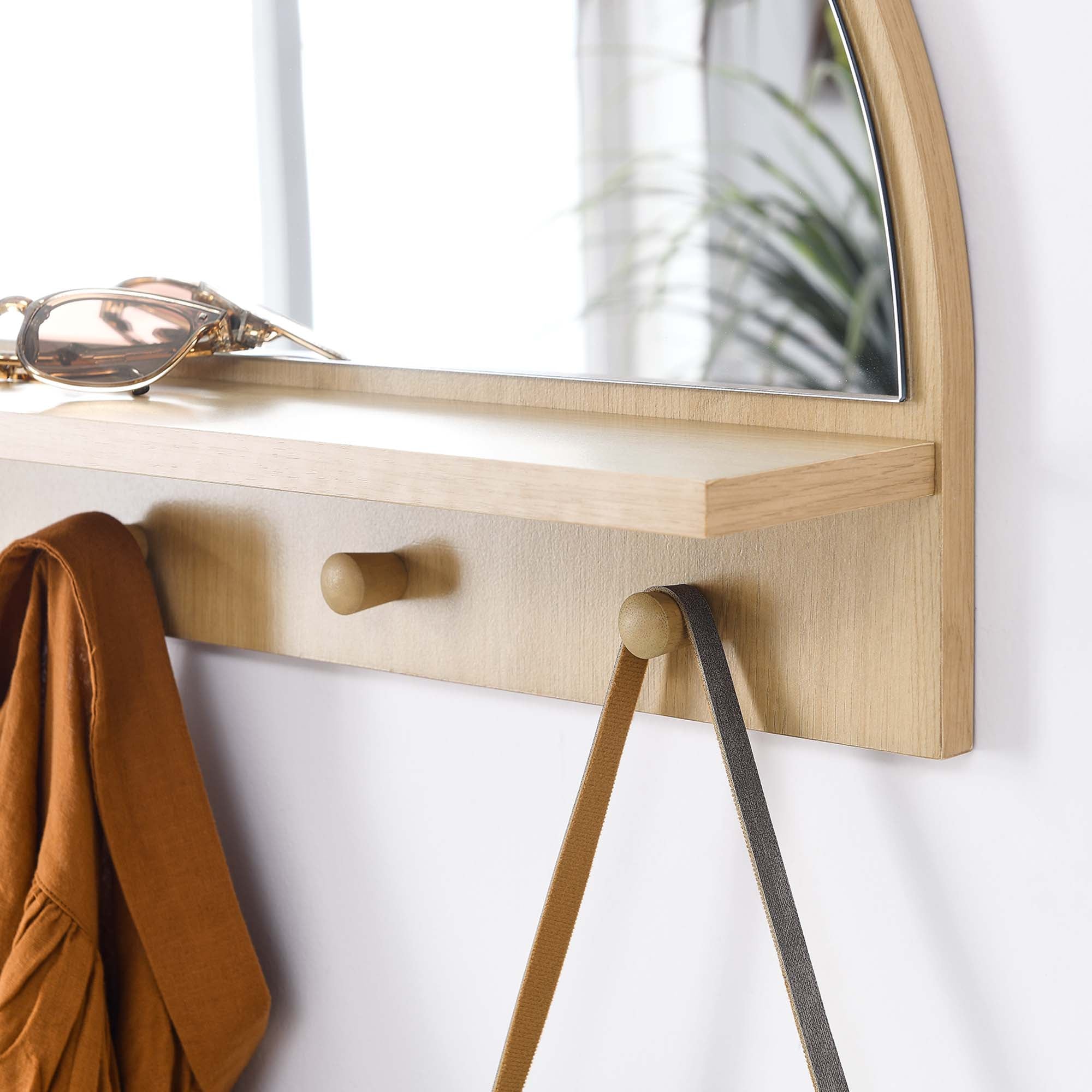 Moonbeam Arched Mirror - Oak