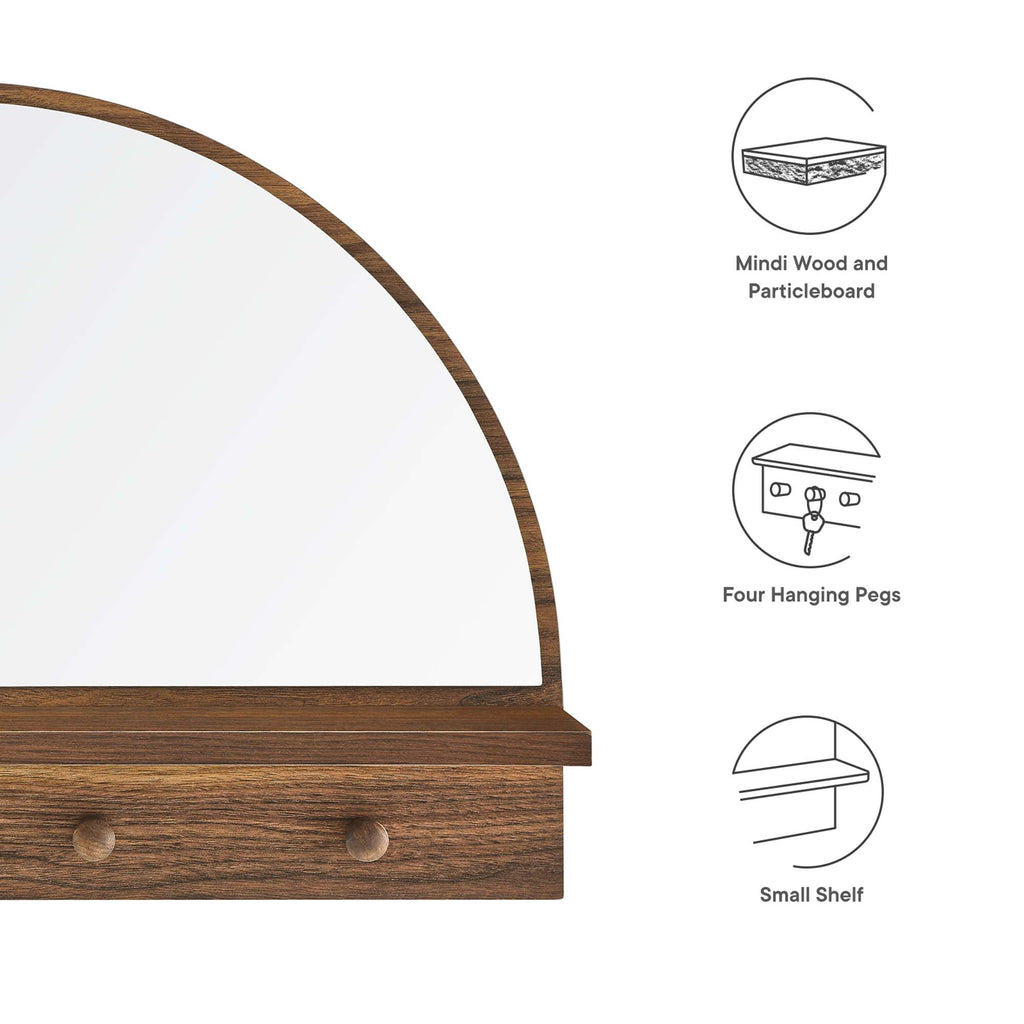 Moonbeam Arched Mirror - Walnut