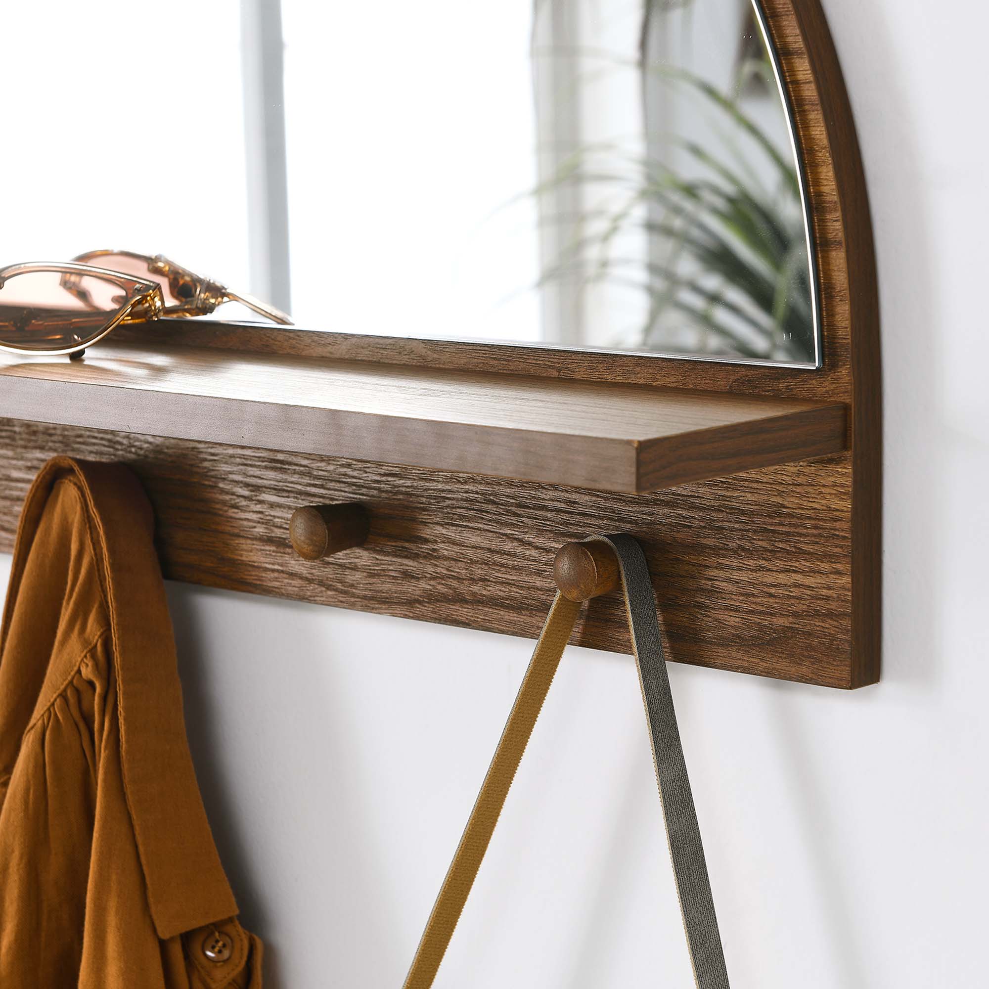 Moonbeam Arched Mirror - Walnut