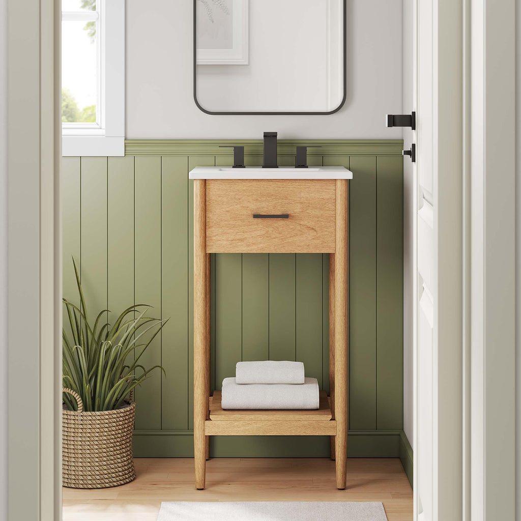 Zaire 18" Bathroom Vanity Cabinet (Sink Basin Not Included) - Natural