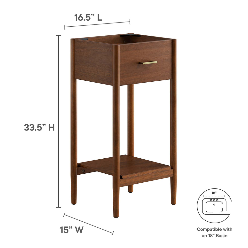 Zaire 18" Bathroom Vanity Cabinet (Sink Basin Not Included) - Walnut