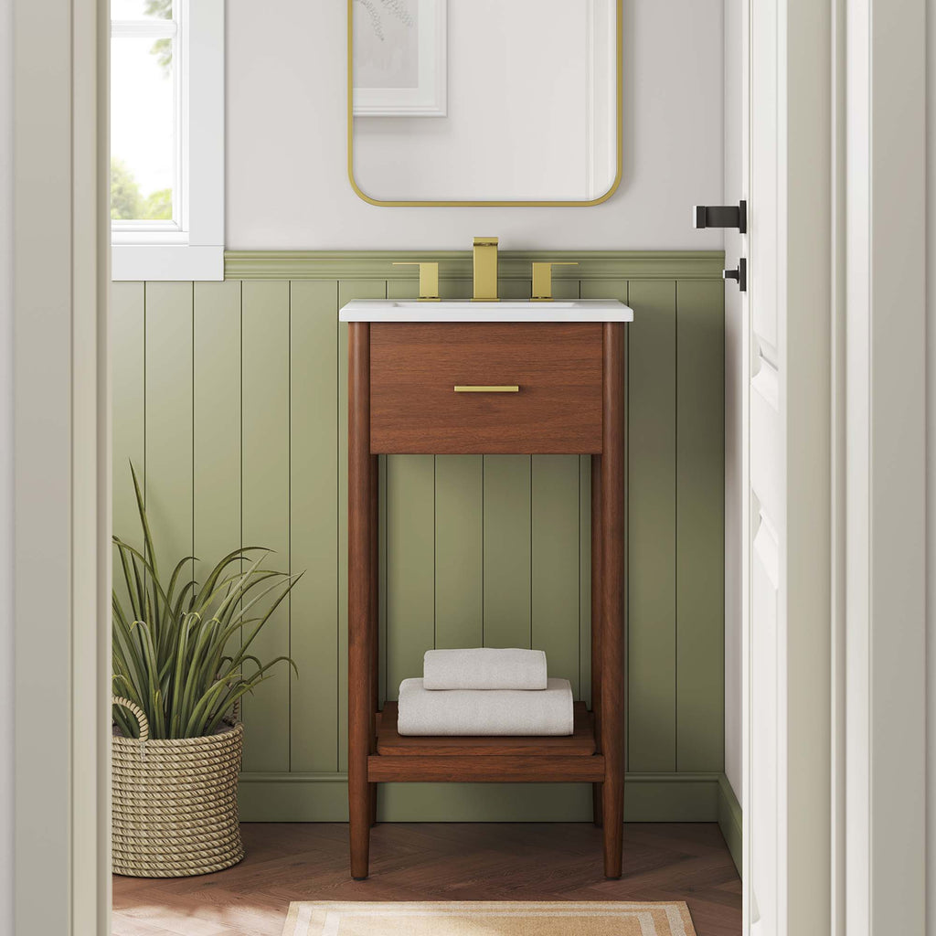 Zaire 18" Bathroom Vanity Cabinet (Sink Basin Not Included) - Walnut