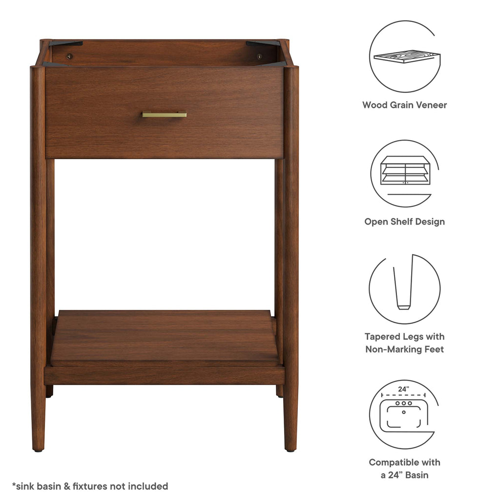 Zaire 24" Bathroom Vanity Cabinet (Sink Basin Not Included) - Walnut