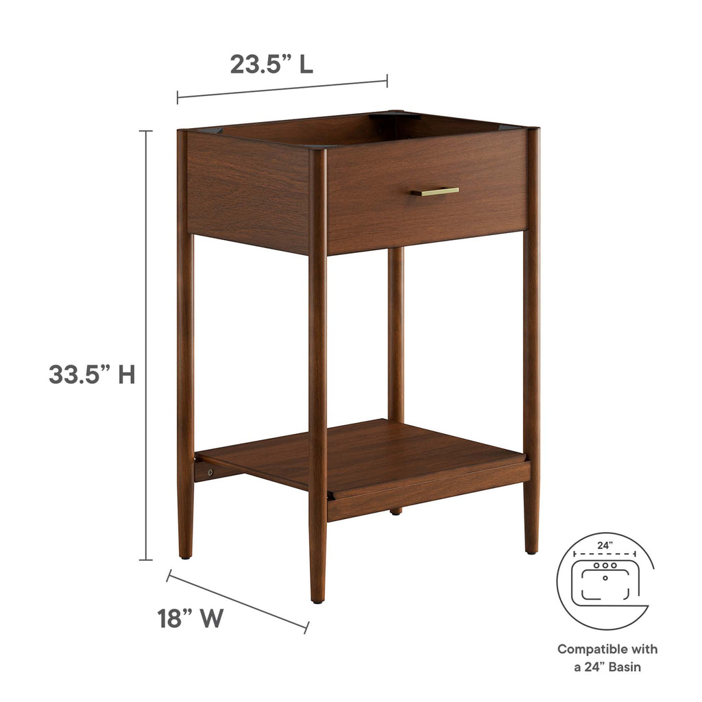 Zaire 24" Bathroom Vanity Cabinet (Sink Basin Not Included) - Walnut