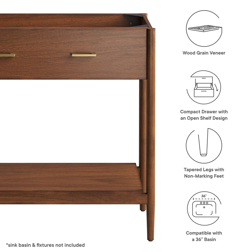 Zaire 36" Bathroom Vanity Cabinet (Sink Basin Not Included) - Walnut