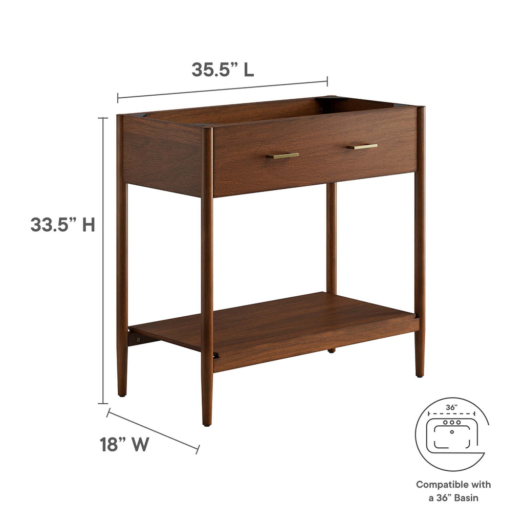 Zaire 36" Bathroom Vanity Cabinet (Sink Basin Not Included) - Walnut