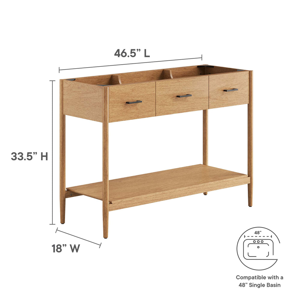 Zaire 48" Single Sink Compatible Bathroom Vanity Cabinet (Sink Basin Not Included) - Natural