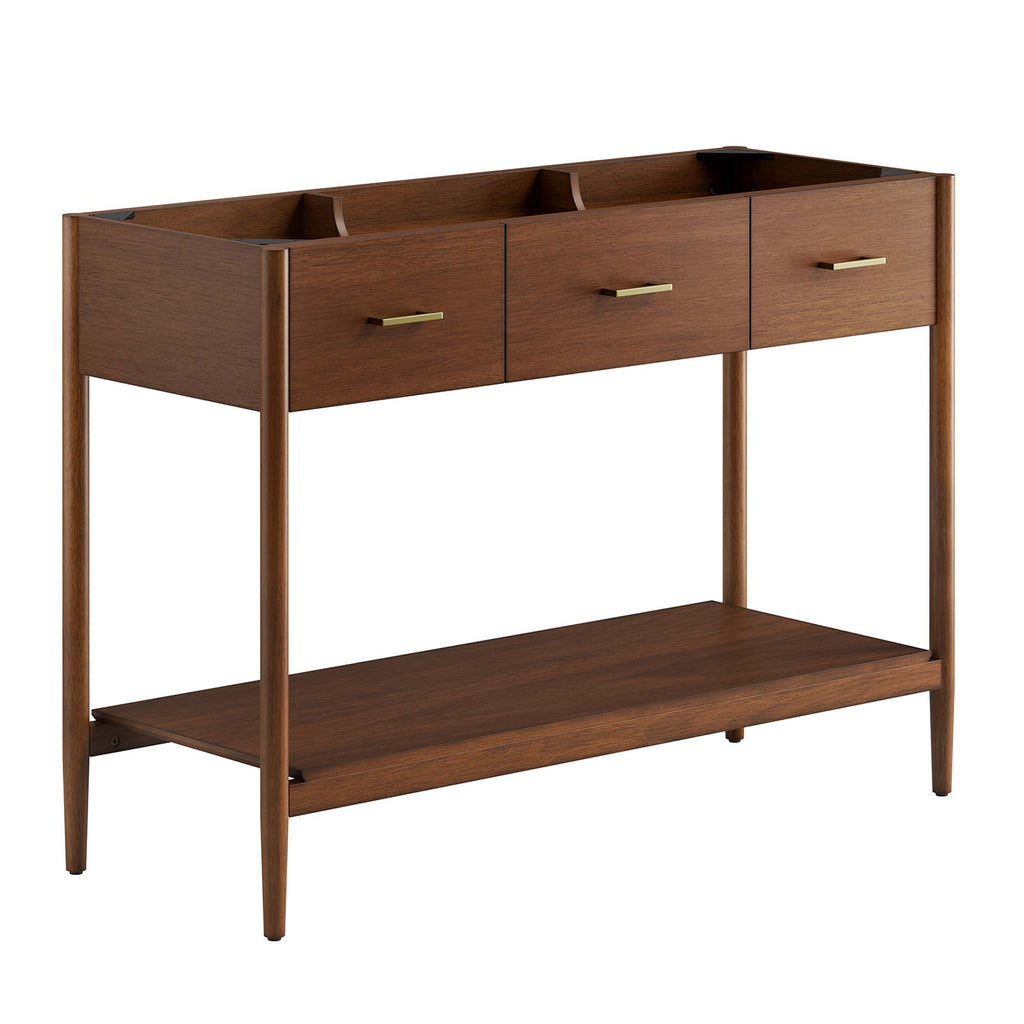 Zaire 48" Single Sink Compatible Bathroom Vanity Cabinet (Sink Basin Not Included) - Walnut