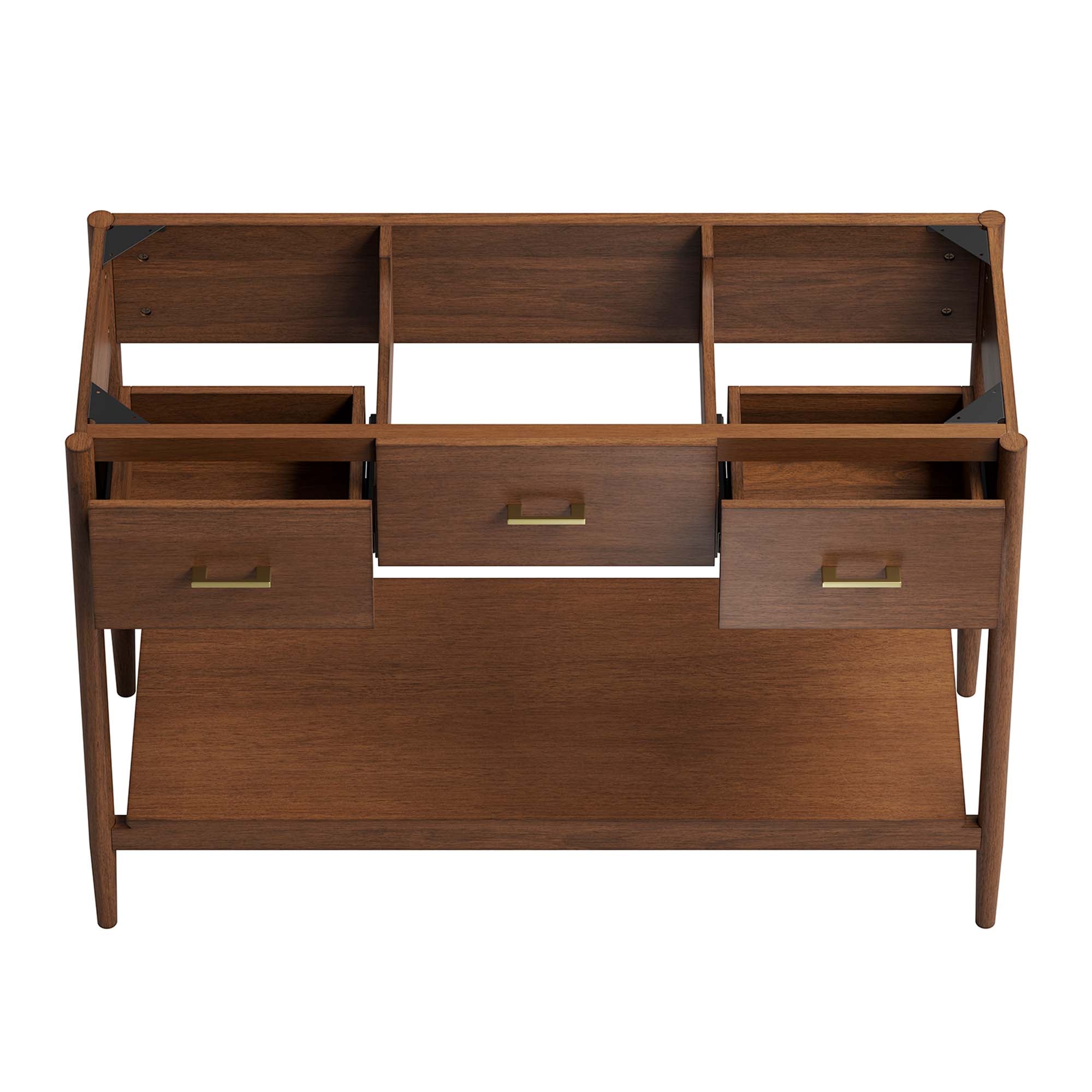Zaire 48" Single Sink Compatible Bathroom Vanity Cabinet (Sink Basin Not Included) - Walnut