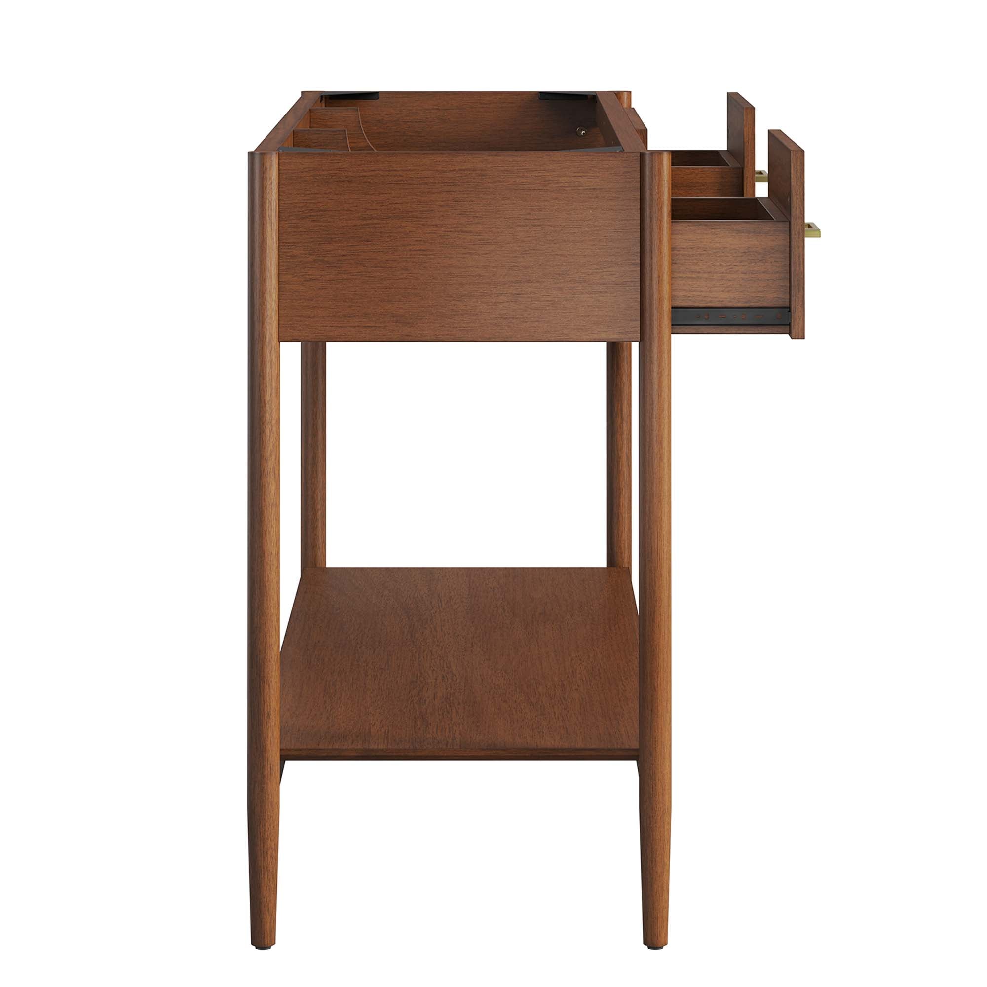 Zaire 48" Single Sink Compatible Bathroom Vanity Cabinet (Sink Basin Not Included) - Walnut