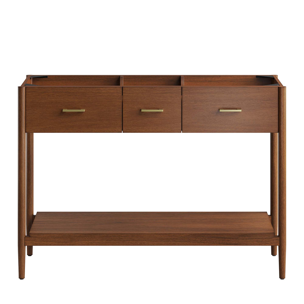 Zaire 48" Double Sink Compatible Bathroom Vanity Cabinet (Sink Basin Not Included) - Walnut