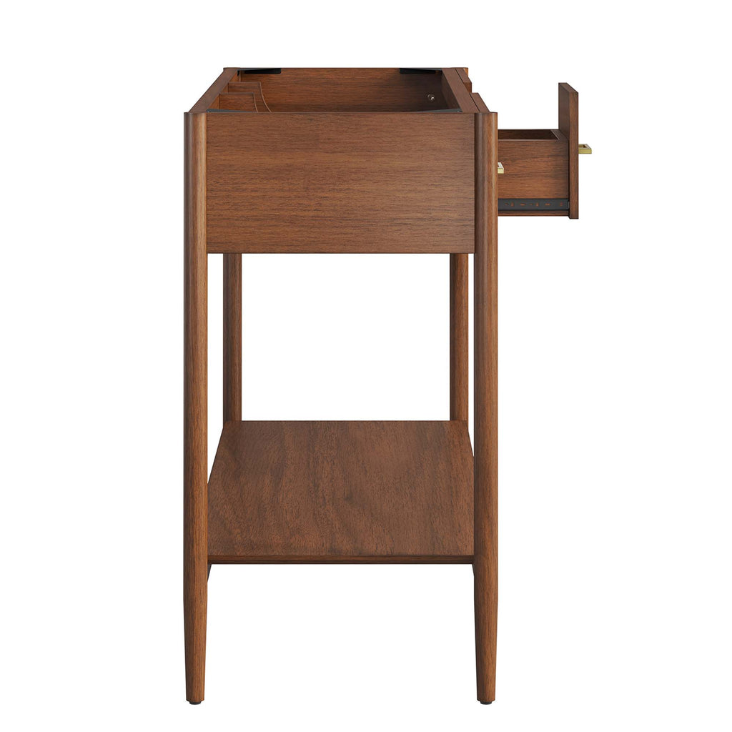 Zaire 48" Double Sink Compatible Bathroom Vanity Cabinet (Sink Basin Not Included) - Walnut