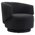 Celestia Boucle Fabric Swivel Chair - Black