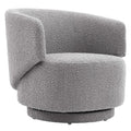 Celestia Boucle Fabric Swivel Chair - Light Gray