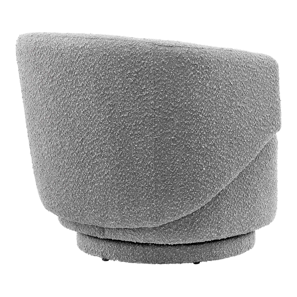 Celestia Boucle Fabric Swivel Chair - Light Gray