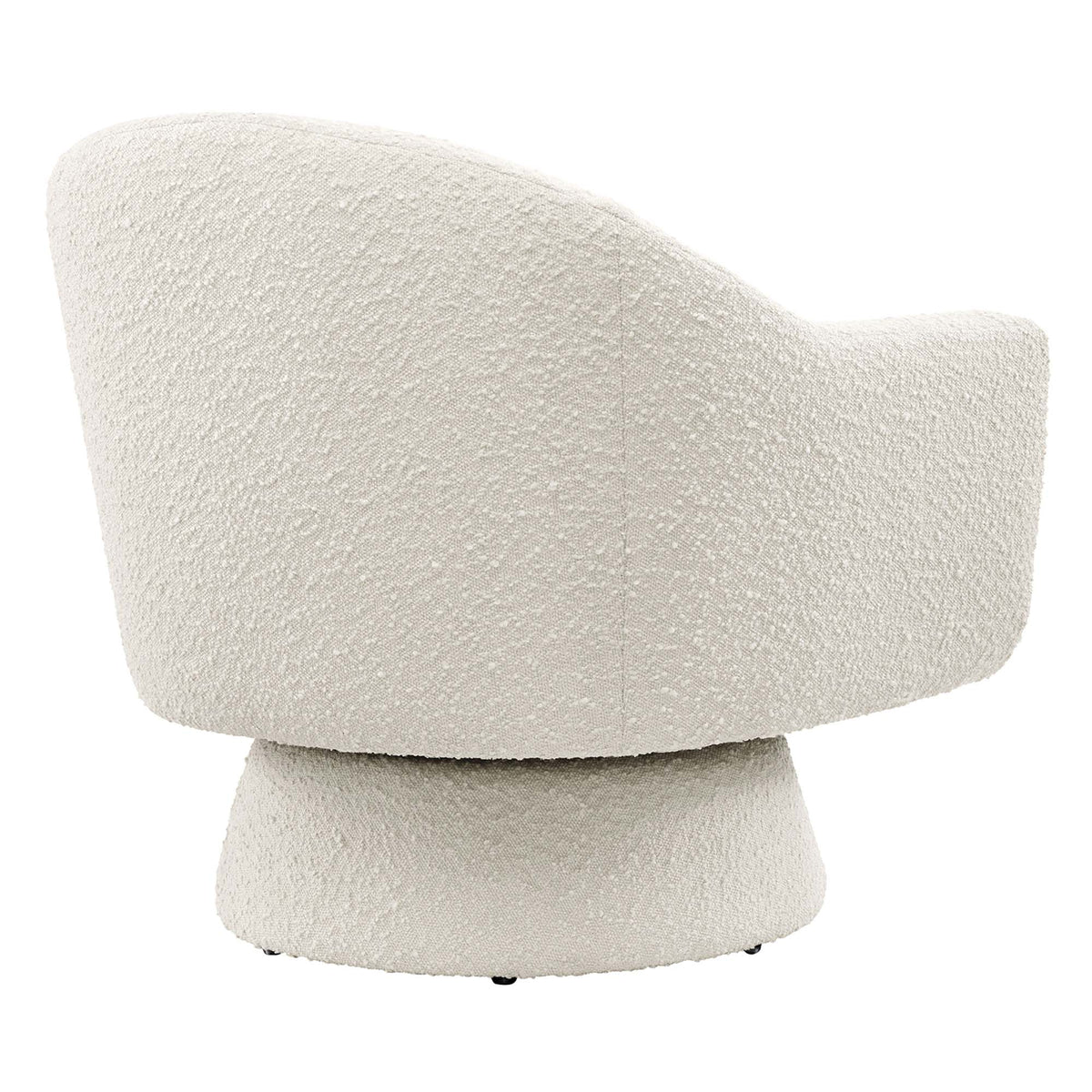 Astral Boucle Fabric Swivel Chair - Ivory