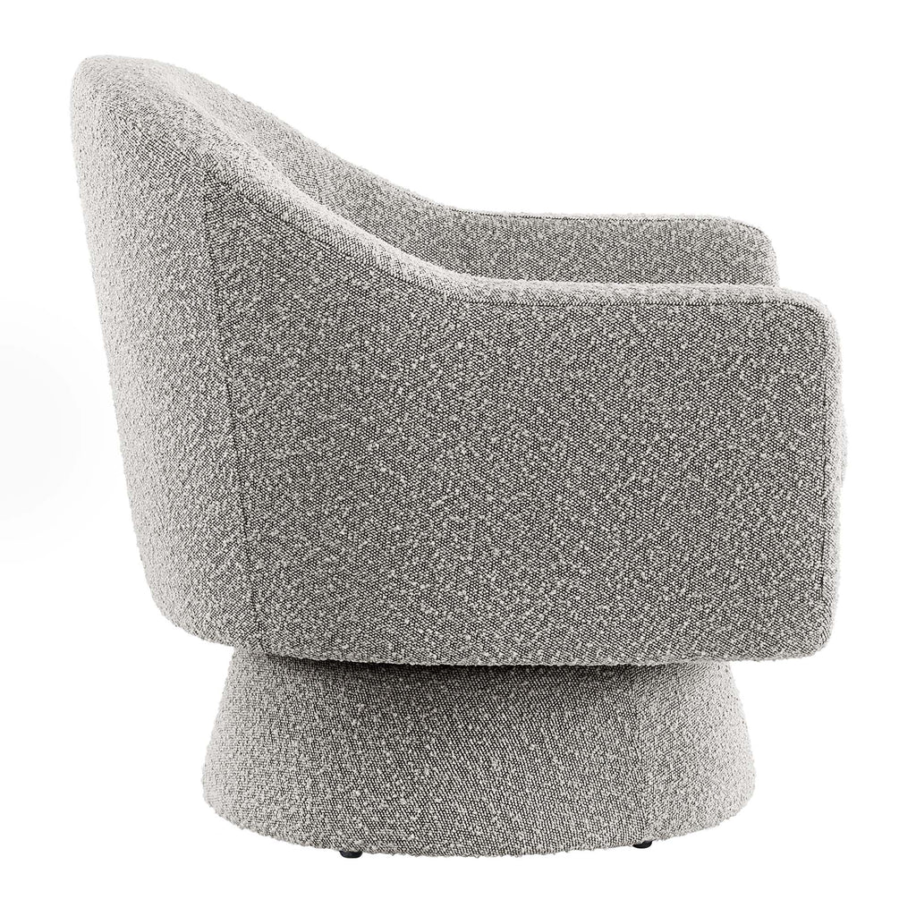 Astral Boucle Fabric Swivel Chair - Taupe