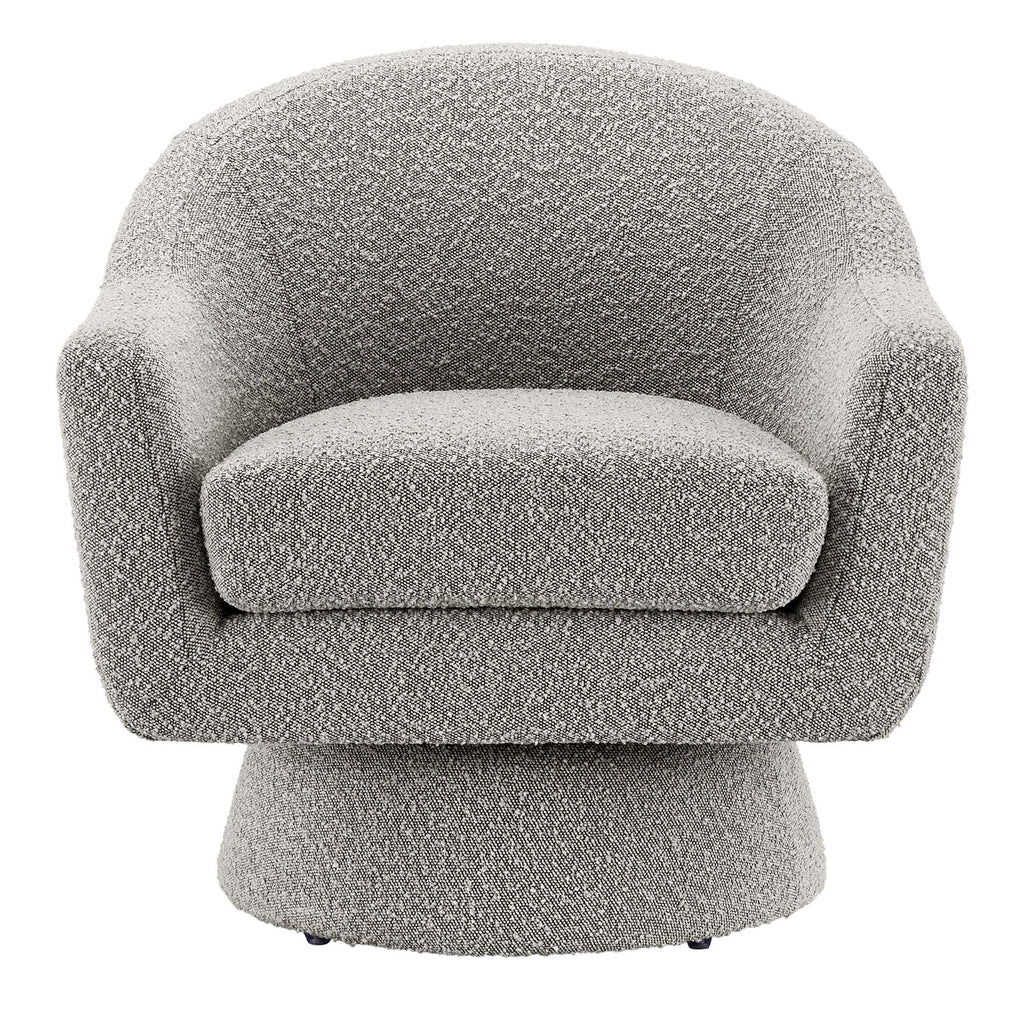 Astral Boucle Fabric Swivel Chair - Taupe