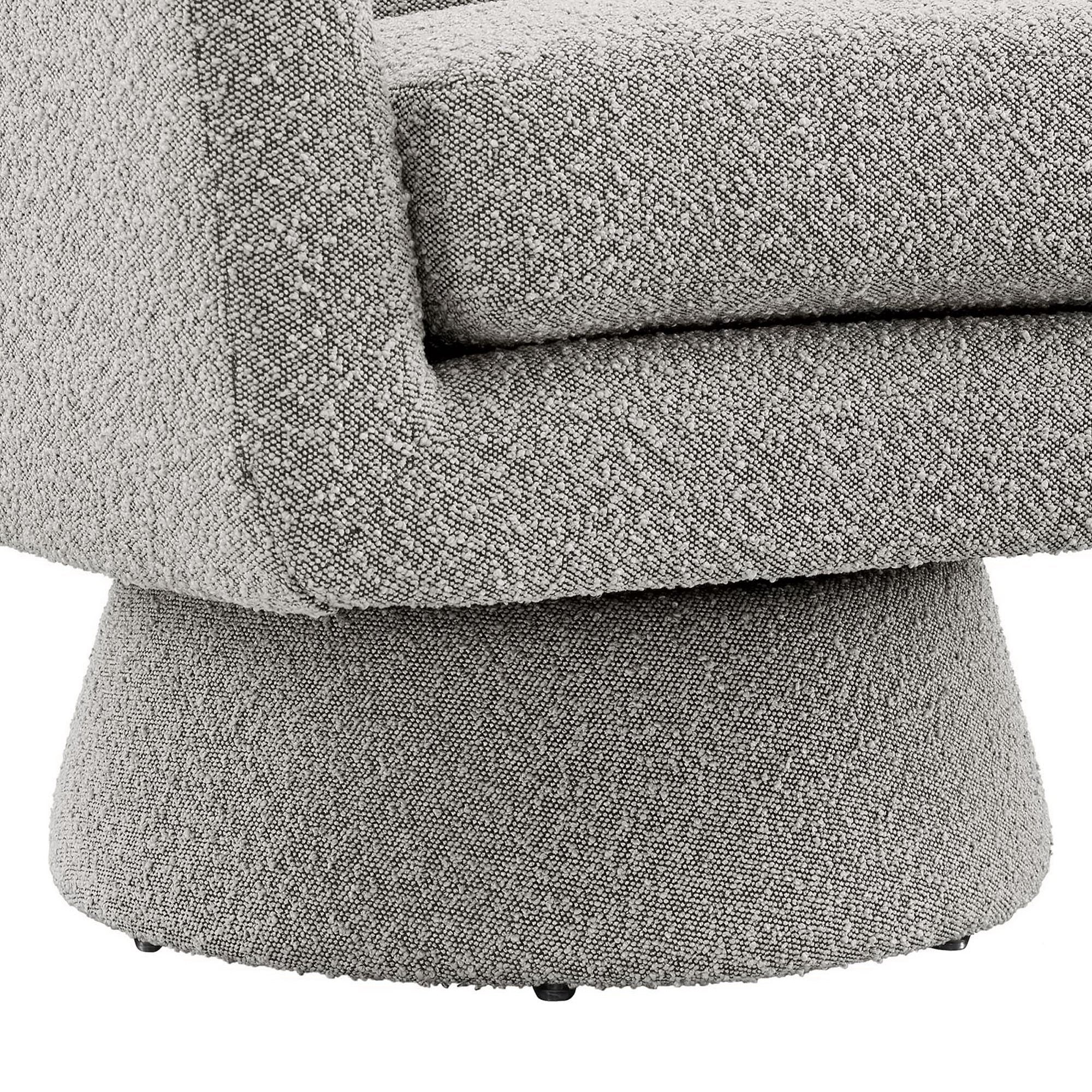 Astral Boucle Fabric Swivel Chair - Taupe