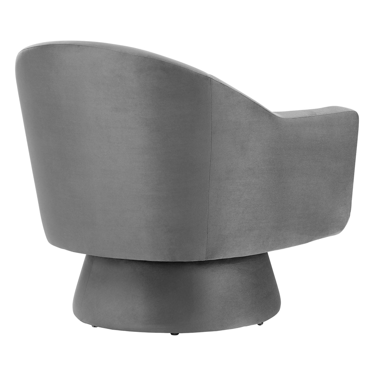 Astral Performance Velvet Fabric and Wood Swivel Chair - Gray