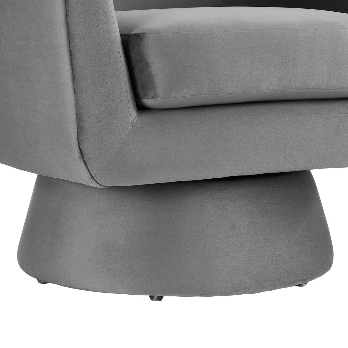 Astral Performance Velvet Fabric and Wood Swivel Chair - Gray