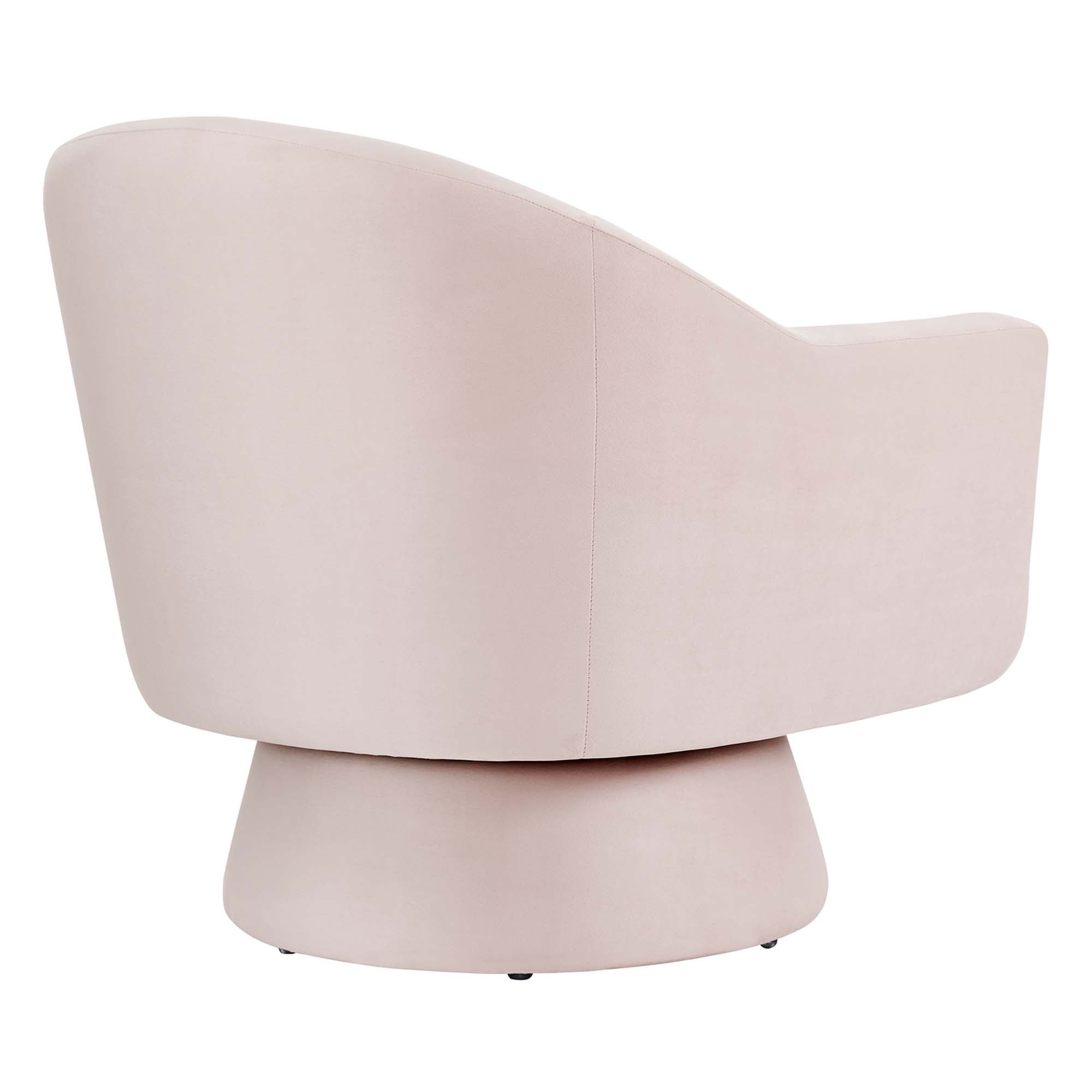 Astral Performance Velvet Fabric and Wood Swivel Chair - Pink