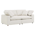 Commix Down Filled Overstuffed Boucle Fabric Loveseat - Ivory