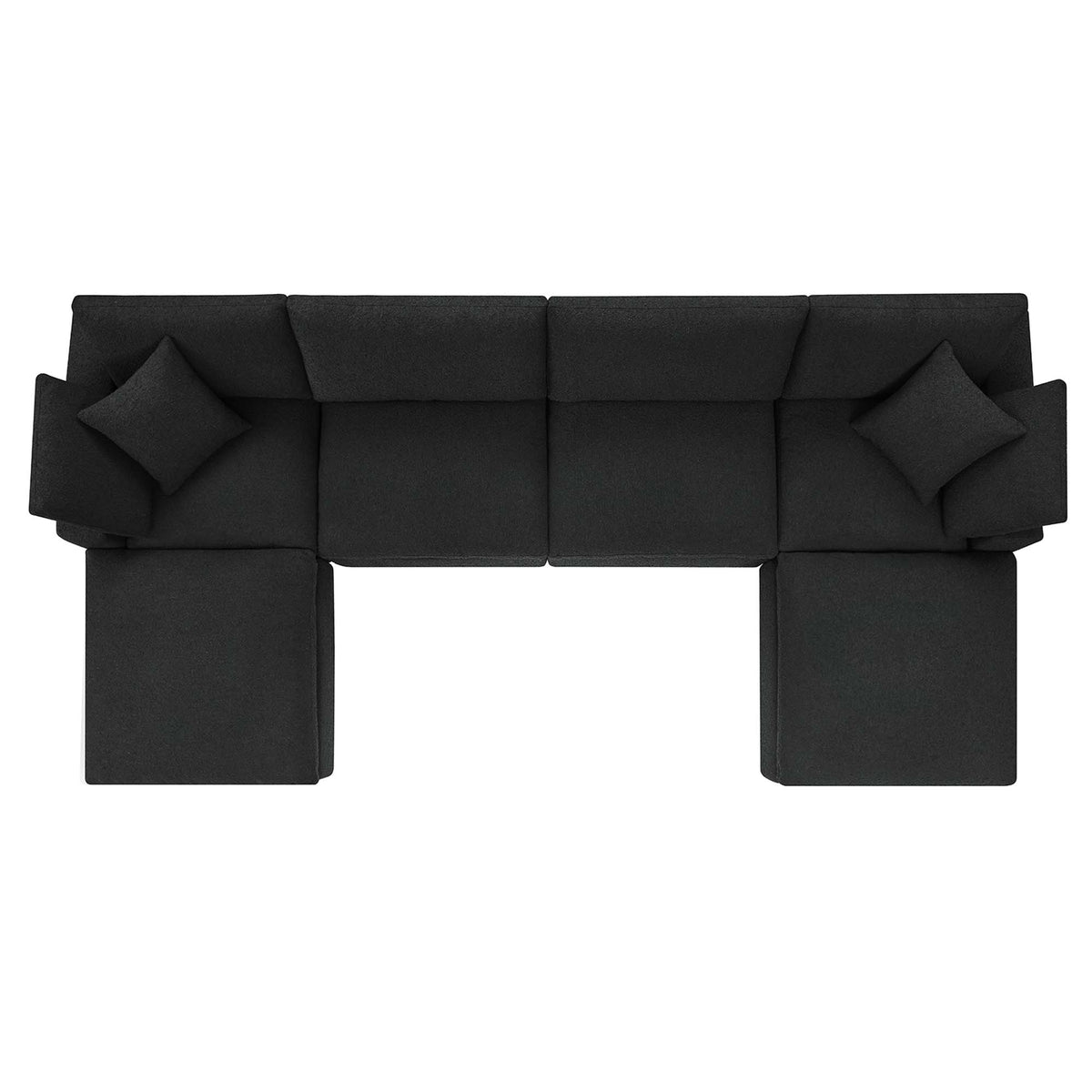 Commix 6-Piece Down Filled Overstuffed Boucle Sectional Sofa - Black