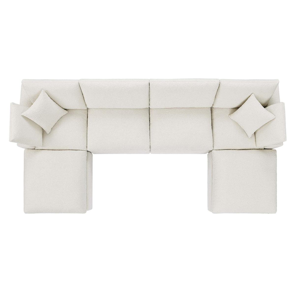 Commix 6-Piece Down Filled Overstuffed Boucle Sectional Sofa - Ivory