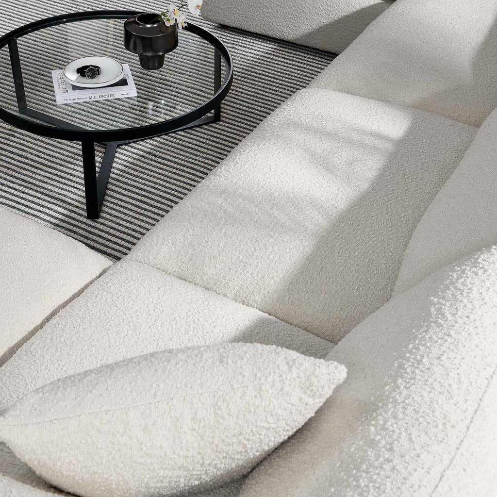 Commix 6-Piece Down Filled Overstuffed Boucle Sectional Sofa - Ivory