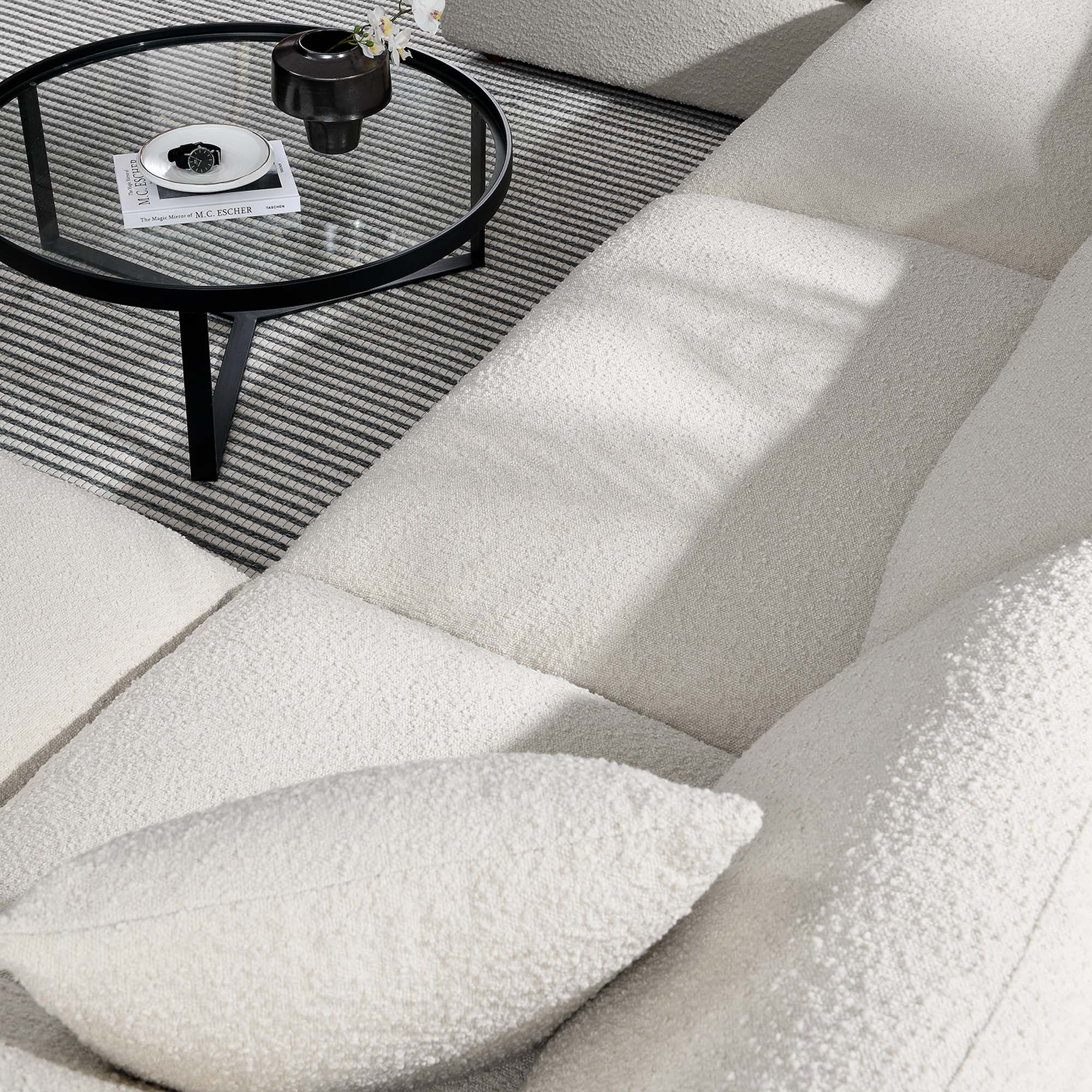 Commix 6-Piece Down Filled Overstuffed Boucle Sectional Sofa - Ivory