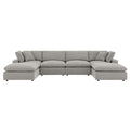 Commix 6-Piece Down Filled Overstuffed Boucle Sectional Sofa - Light Gray