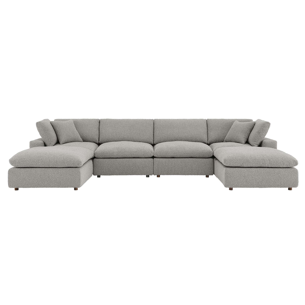 Commix 6-Piece Down Filled Overstuffed Boucle Sectional Sofa - Light Gray