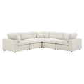 Commix 5-Piece Down Filled Overstuffed Boucle Sectional Sofa - Ivory