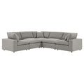 Commix 5-Piece Down Filled Overstuffed Boucle Sectional Sofa - Light Gray