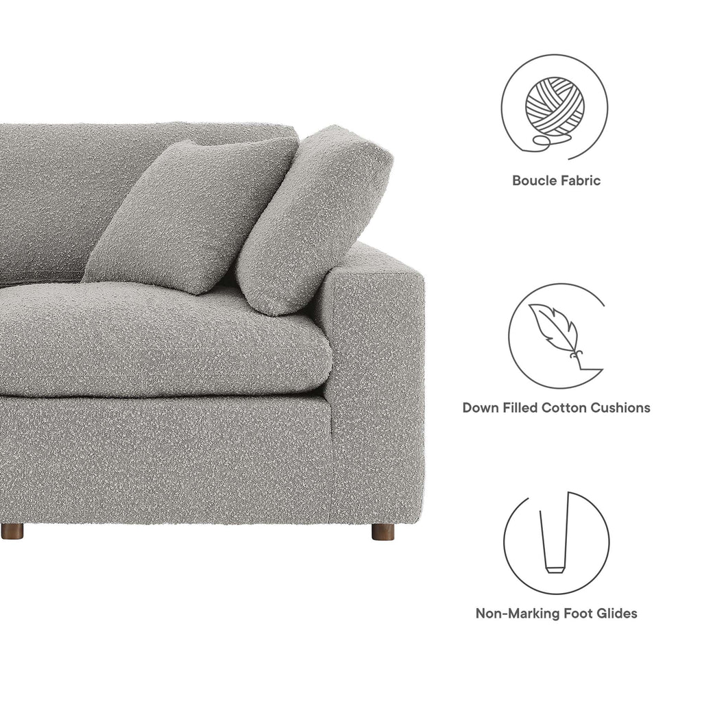 Commix 5-Piece Down Filled Overstuffed Boucle Sectional Sofa - Light Gray