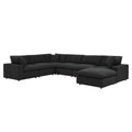 Commix 7-Piece Down Filled Overstuffed Boucle Sectional Sofa - Black
