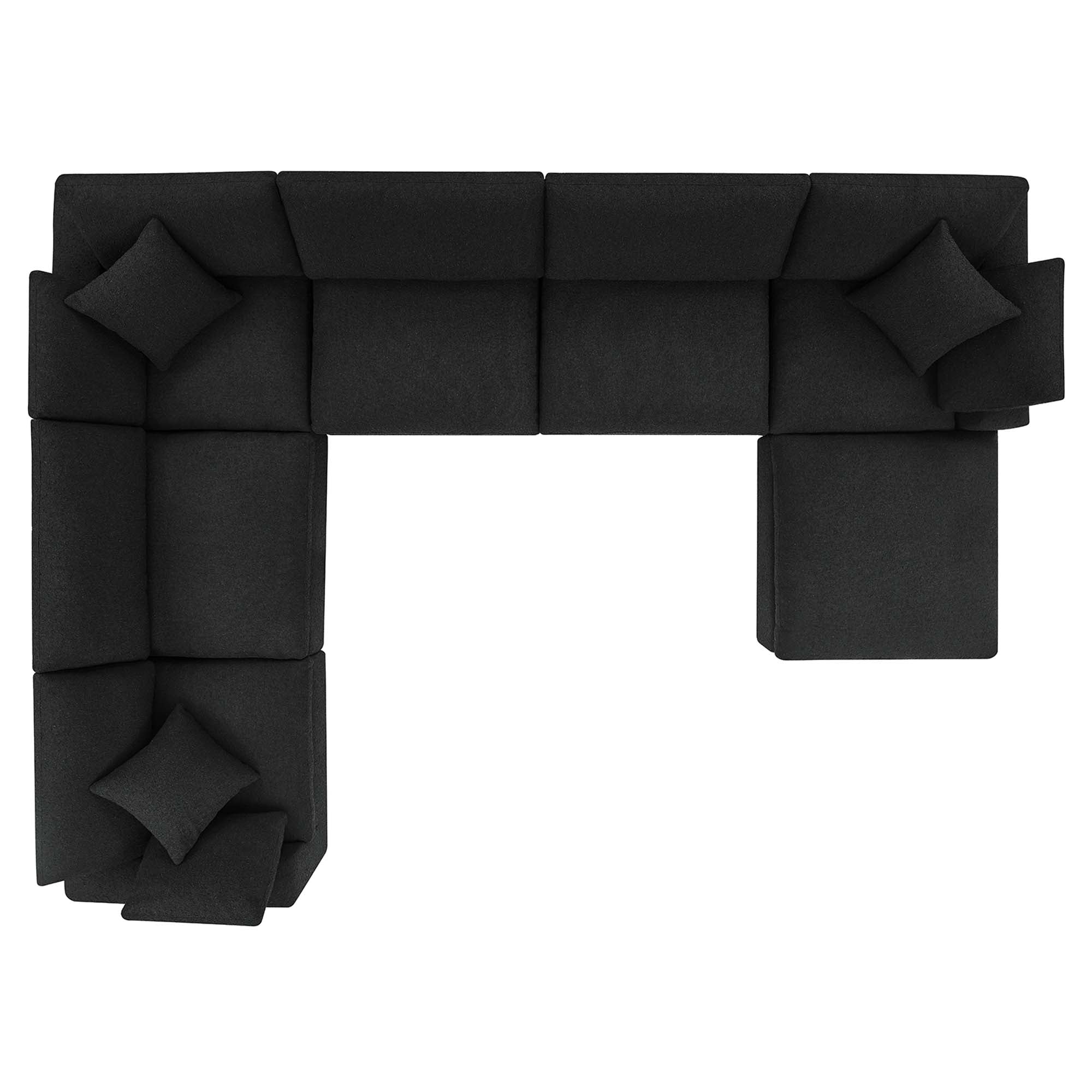 Commix 7-Piece Down Filled Overstuffed Boucle Sectional Sofa - Black